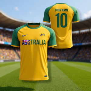 Set di Maglie da Calcio Ispirate all'Australia con Nome e Numero Personalizzati, Maglie per Tifosi per il Giorno della Partita, Accessori Personalizzabili - Product Image 3