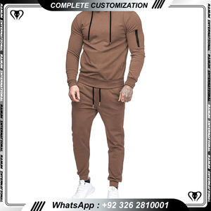 Ensemble pantalons de survêtement et sweat à capuche deux pièces d'hiver de haute qualité pour hommes surdimensionnés et lourds personnalisés survêtements à capuche pour hommes - Product Image 3