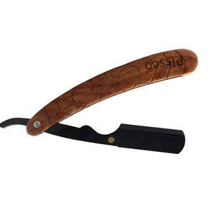 Navaja de afeitar plegable personalizada de acero inoxidable para barbería, con cuchilla intercambiable para corte de pelo - Product Image 5