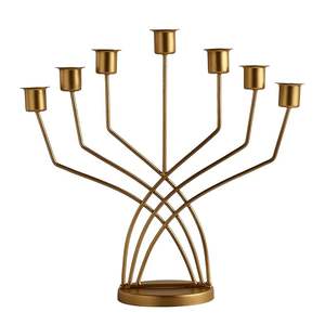 Best <b>Sale</b> High Finished Metal Candle Holder Fancy Gold Plated Top Design Candle <b>Light</b> Stand for <b>Christmas</b> Easter Birthday - Product Image 2