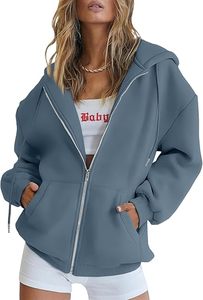 Sweats à capuche zippés surdimensionnés à la mode d'automne pour femmes vestes d'hiver décontractées - Product Image 4
