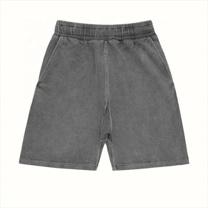 2024 Fashion Custom Streetwear <b>Men</b> Raw Edge <b>Fleece</b> Vintage Wash Jogger <b>Shorts</b> Acid Wash Sweat <b>Shorts</b> - Product Image 5