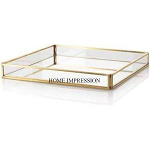 Recién llegado, forma rectangular, Marco chapado en oro HECHO DE Metal de primera calidad con base de espejo y suministro de mango de diseñador de lujo único - Product Image 6