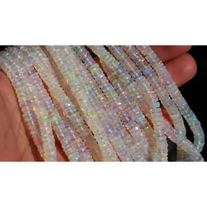 Perle d'opale naturelle d'Éthiopie, facettée, forme Rondelle, Cœur, Ovale, Cabochon, haute qualité 5-6mm, pour accessoires de bijouterie, certifiée IGI - Product Image 1