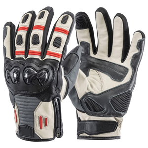 Custom Men's Full-Finger Touring Leather Gloves Sand Grey Motorcycle Racing Wear for Winter Auto Racing Sponsorship - Product Image 1