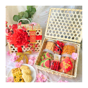 FBA กล่องของขวัญไม้ไผ่ทรงสี่เหลี่ยมพร้อมด้ามจับดีไซน์แบบชนบทมีขนาดตามสั่งเทศกาลและของตกแต่งวันหยุด kingcraftviet - Product Image 1