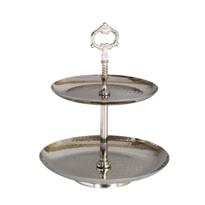 Support à gâteau à 2 étages en laiton, design Branches, plaqué or, idéal pour les mariages, les anniversaires, les fêtes, outils élégants pour gâteaux - Product Image 3