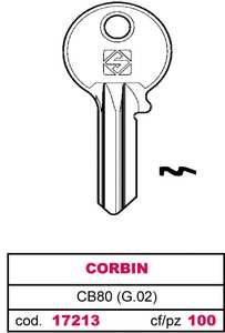 Chiave in Ottone Cb80 (g.Vac 0) Corbin - Product Image 1