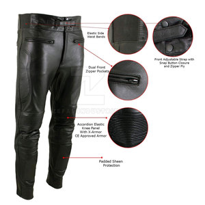 กางเกงหนังผู้ชายสีเข้มน้ำหนักเบาออกแบบโลโก้ได้ตามต้องการ - Product Image 5