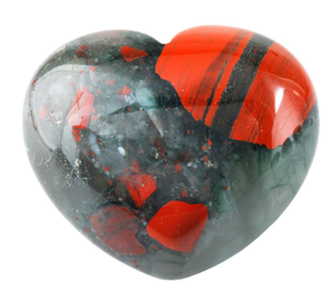 Precio barato Natural African Bloodstone Heart Piedra de cristal curativo pulida tallada a mano para fuerza, coraje y equilibrio energético - Product Image 1