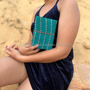 ใหม่ทำด้วยมือจริง Banarasi Sari ผ้าปลอดภัยด้ายปิดวารสารวินเทจสีสันสดใสปก unlined รีไซเคิลแผ่นไดอารี่ - Product Image 4