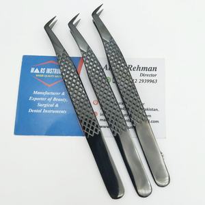 Pince à cils noire Plasma Fiber Tip Grip Pince à cils professionnelle durable pour les cils de volume Outils d'extension de cils - Product Image 3