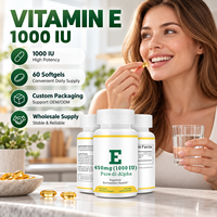 Gélules de Vitamine E 1000 UI 450 mg, pure dl Alpha Antioxydant, complément alimentaire, marque privée OEM ODM