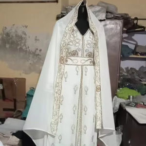 Abaya Kaftan Maxi Modeste de Dubaï, style marocain, orné de perles à la main, écologique, longueur ras du sol, pour mariage, soirée, plage, robe élégante - Product Image 1