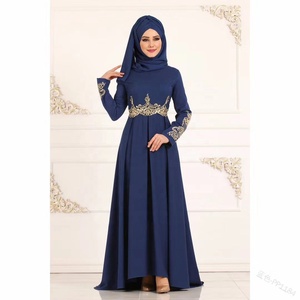 2023 musulmán Islam caftán túnica marroquí forro de satén suelto Maxi Hijab vestido mujeres Abaya Dubai Ramadán vestidos estampado patrón - Product Image 2
