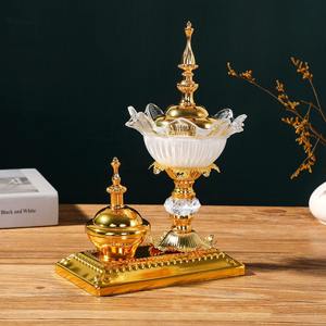 เครื่องเผาธูปสไตล์โมเดิร์นดีไซน์แบบโบราณทำจากโลหะและคริสตัล - Product Image 5