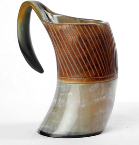 แก้วมักทำจากเขาควายแกะสลักแบบพรีเมี่ยมแก้วฮอร์นสีดำธรรมชาติความจุ200มล. เป็นมิตรกับสิ่งแวดล้อมทำด้วยมือ - Product Image 5