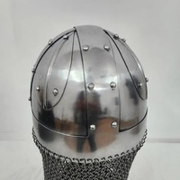 Casque de Viking médiéval Armure de combat en acier au carbone 1095 et cotte de mailles Saint Valentin historique