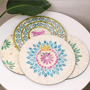 Customize Natural Crafts <b>Round</b> Insulated Freshwater Mother of Pearl Shell <b>Placemat</b> for Dinning Cheap Price - Product Image 6