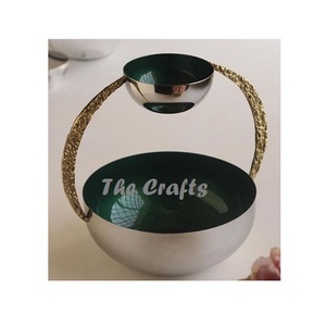 Cuenco decorativo de acero inoxidable y latón, forma redonda hecha a mano, para servir chocolates, cuenco para frutas secas al mejor precio - Product Image 1