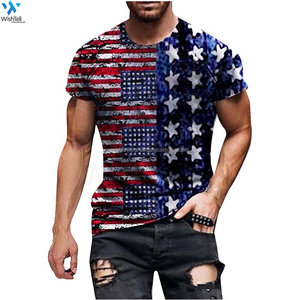 Camiseta personalizada para hombre con sublimación de bandera americana Nuevo diseño Camiseta personalizable por sublimación - Product Image 4