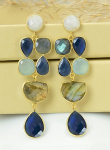 Pendientes de Plata de Ley 925 Clásicos de Primera Calidad, Chapados en Oro de 18K, Joyería Fina para Boda, Pendientes Colgantes para Mujer - Product Image 2