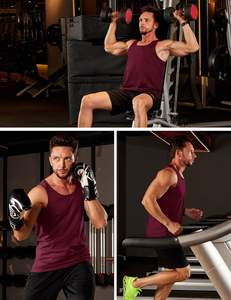 Athletic <b>Mens</b> <b>Tank</b> <b>Top</b> Soft Knit Breath Flow Quick Dry Eco-Friendly Spandex/Cotton Lightweight Feel Active Motion Smooth Touch - Product Image 4