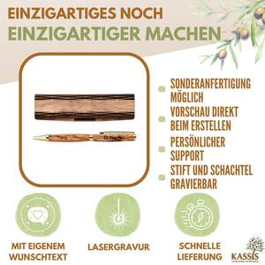 Ballpoint <b>pen</b> in a wooden <b>box</b> with the engraving "Congratulations". - Product Image 6