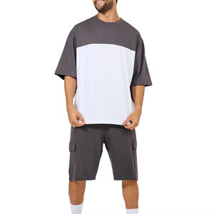 Men's Fashion Casual Summer T-Shirt Shorts <b>Set</b> High Quality Short Sleeve Plus Size 100% Cotton Quick Dry Two Pieces <b>Set</b> - Product Image 1