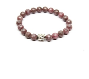 Pulsera de Buda de lepidolita Natural de alta calidad, cuentas de piedras preciosas calmantes de 8mm, joyería de cristal curativo hecho a mano para hombres y mujeres - Product Image 6