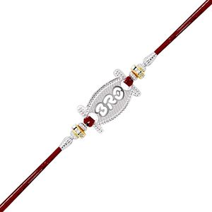 Arihant Gems & Jewels - Elegante Rakhi Unisex de Plata 925 para Hermano/Bhai/Bhaiya/Bro, Joyería Cultural Coleccionable con Rudraksha - Product Image 1