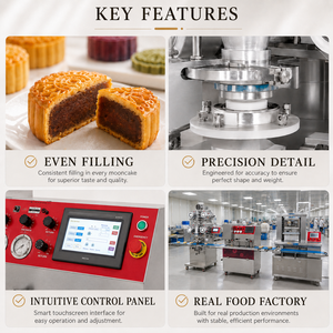 Ligne de production industrielle de machines automatiques haute performance pour la fabrication de gâteaux de lune, biscuits fourrés, gâteaux à l'ananas, et croquettes OEM&ODM - Product Image 3