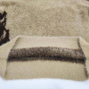 สเวตเตอร์แบบสวมหัวได้ทุกเพศเสื้อสเวตเตอร์ปักโลโก้ได้ตามต้องการขน100% ถักสีตัดกันสำหรับฤดูหนาว - Product Image 6