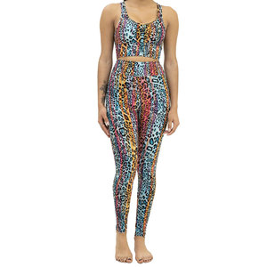 Good Quality Customized Your Own Logo Design and Multi Colors 2 Piece Workout <b>Yoga</b> Lagging With Bra Set - Product Image 1