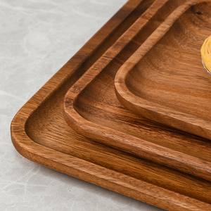 La mayoría de las ventas de bandeja de madera hecha a mano elegante madera de mango de Acacia pulido transparente para el hogar cocina restaurante. Precio mayorista - Product Image 2