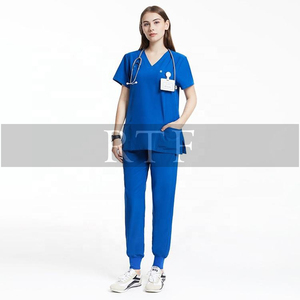 ชุดสครับทางการแพทย์ผ้าสแปนเด็กซ์เนื้อนุ่มปรับแต่งได้สำหรับผู้หญิงเครื่องแบบพยาบาลเฉพาะบุคคลสำหรับฤดูใบไม้ร่วงขนาดพิเศษ - Product Image 4