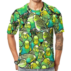 Oiseaux 3D imprimé t-shirt motif drôle conception t-shirt décontracté pour hommes col rond manches courtes - Product Image 5