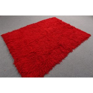 5.2x7 ft Vintage Area Rug, <b>Red</b> Gray Turkish Floral <b>Wool</b> Rug - Product Image 4