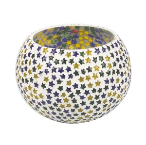 Bougeoir votif en verre de mosaïque marocaine de conception chaude faite à la main pour la décoration bougeoir en verre d'ouragan - Product Image 2