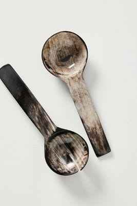 Decent Shape Natural Buffalo Horn Flatware Spoon for Coffee Tea <b>Wine</b> Horn Spoon <b>Set</b> Kitchenware Utensils Dinnerware Horn Spoons - Product Image 2