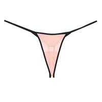 Braguitas de bikini sexys para mujer, transpirables, de elastano/poliéster, de talle medio, sin costuras, tipo T-back, lencería de punto liso