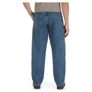 Ropa de hombre 2024 otoño primavera simple azul Jeans hombres lavado pierna recta carpintero Jeans - Product Image 2