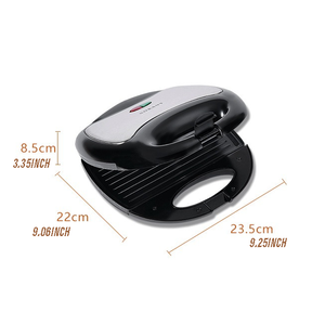 Machine à sandwichs et gaufres électrique 2-en-1 700W avec thermostat réglable, fonction maintien au chaud, plaques triangulaires antiadhésives en plastique - Product Image 2