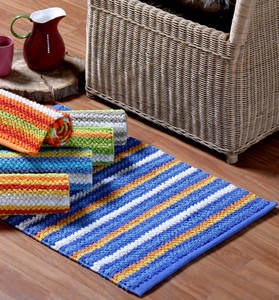 Alfombra de suelo Chindi de algodón duradero, alfombra reciclada de telar manual para espacios modernos, alfombra Chindi de estilo bohemio - Product Image 1