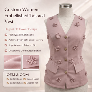 <span class=keywords><strong>Chaleco</strong></span> Elegante de Punto Rosa Floral sin Mangas para <span class=keywords><strong>Mujer</strong></span>, con Cuello en V y Botones Delanteros, Ajustado a la Cintura - Product Image 1
