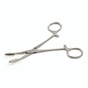 Pinzas Quirúrgicas Veterinarias de Acero Inoxidable REHMAT NOOR INDUSTRY RN-VPF-001, Pinzas Hemostáticas Curvas y Dentadas de 16 cm - Product Image 1
