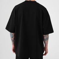 Camiseta de punto para hombre, estilo hip hop, con hombros caídos, corte oversize, dobladillo curvo, colores personalizados, 100% algodón de alta calidad, 2023
