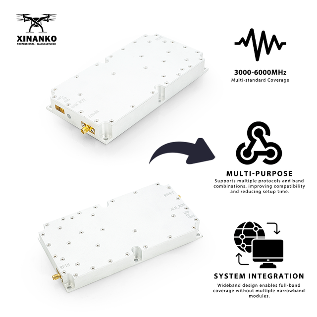 Broadband Signal Defense Anti-Drone Module 50W GaN 3000-6000MHz Low-Altitude Threat Suppression RF Amplifier Anti UAV