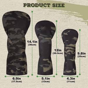 Camo Design OEM ODM Service Custom Made High Quality Pu Leather Durable Elastic Self-Fixing Closure Golf <b>Head</b> <b>Covers</b> Custom - Product Image 6
