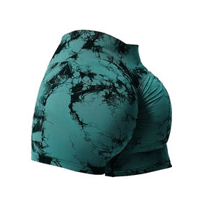 2025 à la mode personnalisé grande taille Shorts de gymnastique sport Fitness entraînement Yoga Leggings couleur unie et sublimé Spandex/Nylon matériel - Product Image 5